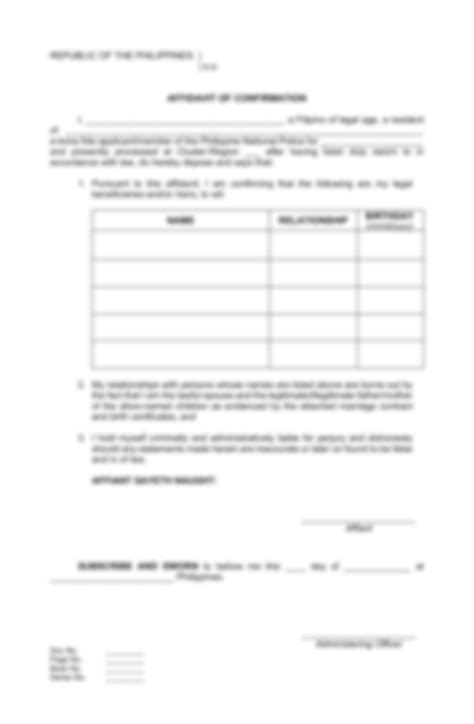 INSTRUCTIONS (Affidavit of Confirmation) .